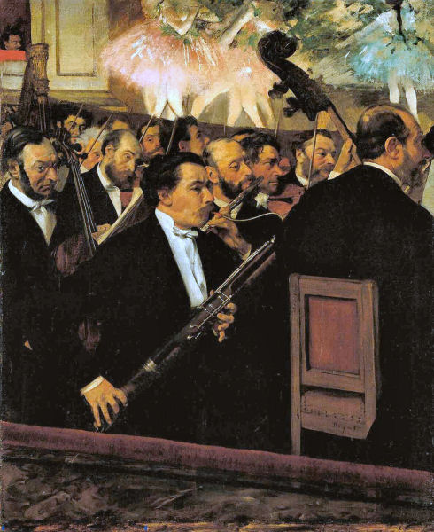 12Edgar Degas (1834-1917)  L’orchestre de l’Opéra 1868-1869 Huile sur toile H. : 56,5 cm ; L. : 46,2 cm Paris, musée d’Orsay.