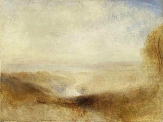 204Joseph Mallord William Turner (1775-1851) Paysage avec une rivière et une baie dans le lointain Vers 1845 Huile sur toile H. : 93 cm ;  L. 123 cm  Paris, musée du Louvre
