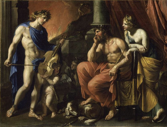 404François Perrier (vers 1594-1650) Orphée devant Hadès et Perséphone Vers 1647-1650 Huile sur toile H. : 54 cm ; L. 70 cm Paris, musée du Louvre