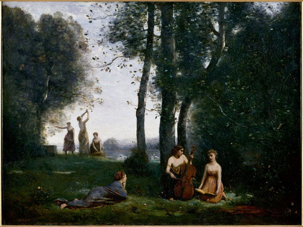 731Jean-Baptiste Camille Corot (1796-1875), Le concert champêtre, 1857. Huile sur toile, 98 x 130 cm. Chantilly, musée Condé.