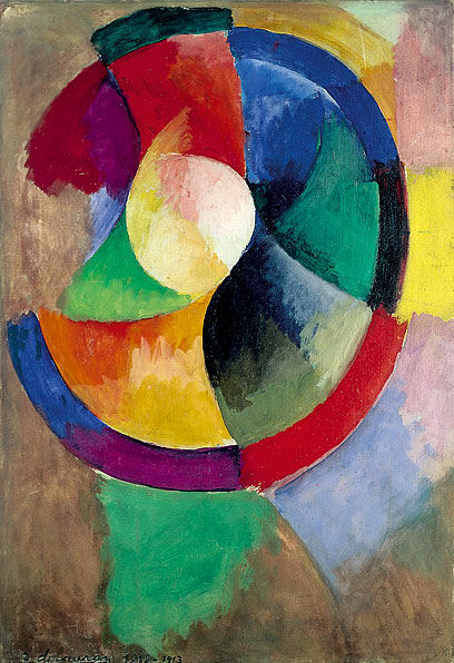 909Robert Delaunay (1885-1941), Formes circulaires, Soleil n° 2, 1912¬1913. Peinture a la colle sur toile, 100 x 68,5 cm. Paris, musée national d'Art moderne - Centre Georges-Pompidou.