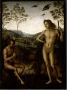 407Le Pérugin (vers 1448-1523)  Apollon et Marsyas Vers 1490-1492 Huile sur bois H. : 39 cm ; L. : 29 cm Paris, musée du Louvre