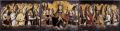 608Hans Memling (1433-1494),  Le Christ entouré d’anges chanteurs et musiciens, vers 1480.     Huile sur bois (chêne), 212,7 x 169,7 cm.