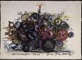 923Jean Tinguely (1925-1991), Klamauk, 1979. Encre de chine, feutre, crayon, pastel gras, peinture acrylique sur papier contrecollé sur carton, 45 x 63 cm. Paris, musée national d’Art moderne – Centre Georges-Pompidou.
