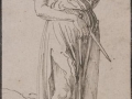 308Albrecht Dürer (1471-1528)  Uranie tenant le compas et le globe Vers la première moitié du XVIe siècle Encre brune, plume H. : 19,6 cm ; L. : 10,1 cm Paris, musée du Louvre