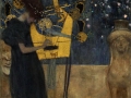 406Gustav Klimt (1862-1918) La musique 1895 Huile et poudre de bronze sur toile H. : 27,5 cm ; L. : 35,5 cm Munich, Neue Pinakothek