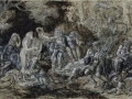 408Girodet -Trioson (1767-1824)  Le jugement de Midas Crayon noir, plume et encre brune, lavis brun, rehauts de gouache blanche H. : 30,2 cm ; L. : 50 cm Paris, musée du Louvre