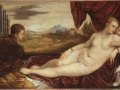 504Titien (vers 1488-1576)  Vénus au joueur d’orgue  (v. 1550-1552) Huile sur toile H. : 115 cm ; L. : 210 cm Berlin, Gemäldegalerie