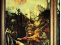 601Matthias Grunewald (vers 1475-1528), retable d'Issenheim (deuxième ouverture), La tentation de saint Antoine, entre 1512 et 1516. Technique mixte (tempera et huile) sur panneaux de tilleul. Colmar, musée d'Unterlinden.