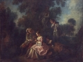 702Nicolas Lancret (1690-1743), La leçon de flûte, deuxième quart du XVIIIe siècle. Tableau, élément d’ensemble. Paris, musée du Louvre.