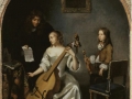 705Caspar Netscher (1639-1684), La leçon de basse de viole ou Joueur de basse de viole, vers 1664-1665. Huile sur bois, 48 x 36 cm. Paris, musée du Louvre.