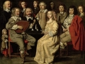 710Antoine Le Nain : La réunion musicale, dit aussi Réunion de famille ou Portraits dans un intérieur, signé Le Nain. fecit 1642 ( ?). Huile sur cuivre, 32 x 40 cm. Paris, musée du Louvre.