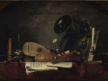 712	Jean Simeon Chardin (1699-1779), Les attributs de la musique, 1765. Huile sur toile chantournée à oreilles, 91 x 145 cm. Paris, musée du Louvre.