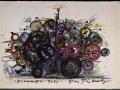 923Jean Tinguely (1925-1991), Klamauk, 1979. Encre de chine, feutre, crayon, pastel gras, peinture acrylique sur papier contrecollé sur carton, 45 x 63 cm. Paris, musée national d’Art moderne – Centre Georges-Pompidou.