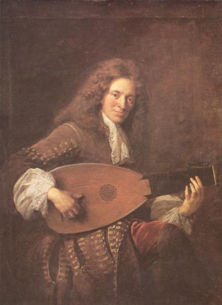 802François de Troy (1645-1730) Portrait du luthiste Charles Mouton