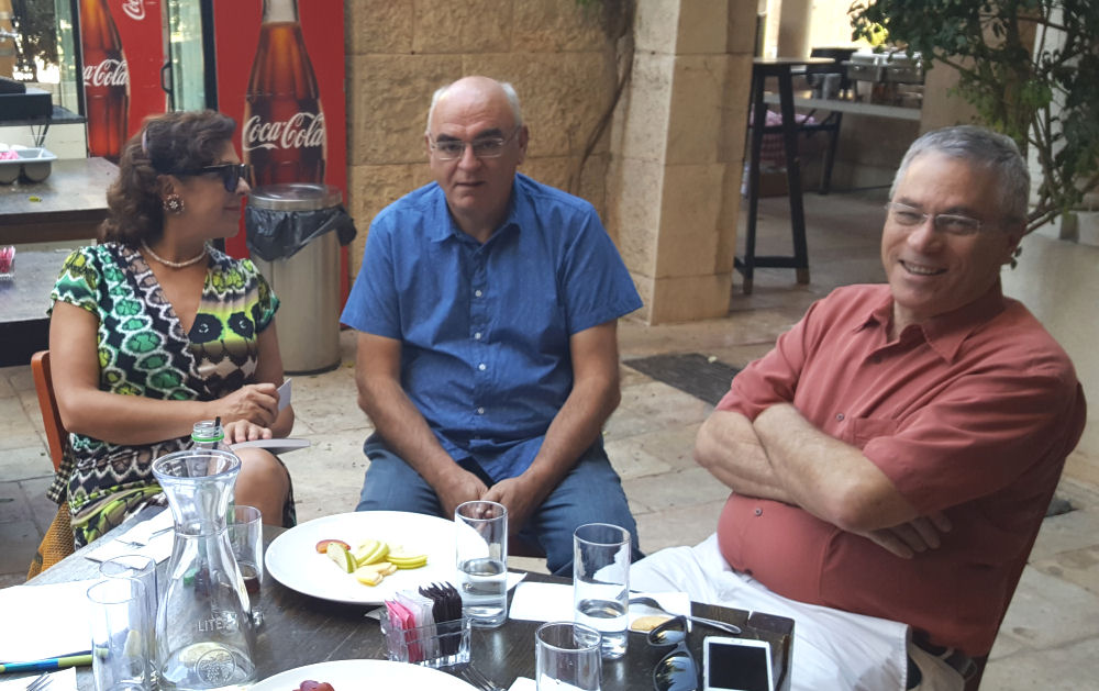 With Elena Bahkirova and Uri Dromi, Director General, Jerusalem Press Club