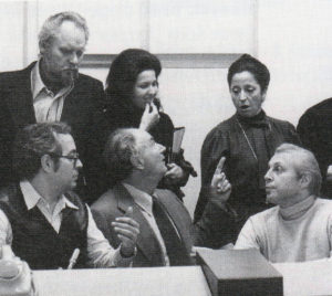 Thomas Stewart, Helen Donath, Tereza Berganza, Wieslaw Ochman during the recording sessions of Beethoven 9